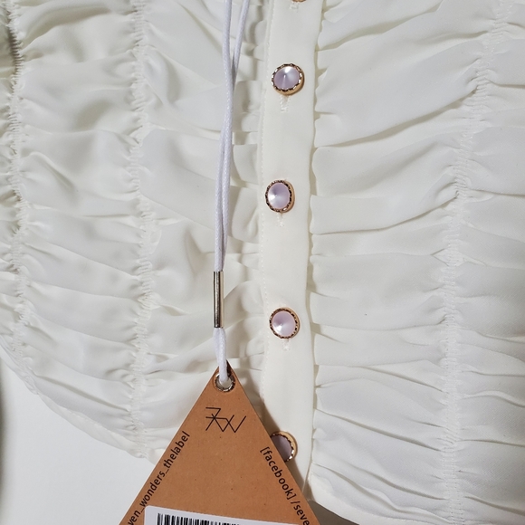 NWT Jaus- Seven Wonders Crop Top, Ruffle L/S - Picture 10 of 10